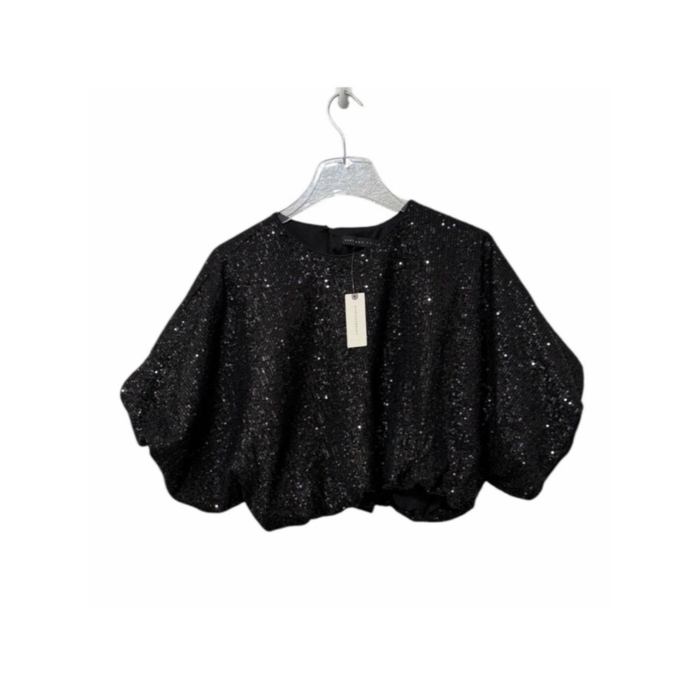 Endless Rose Black Sequin Top Size S NWT